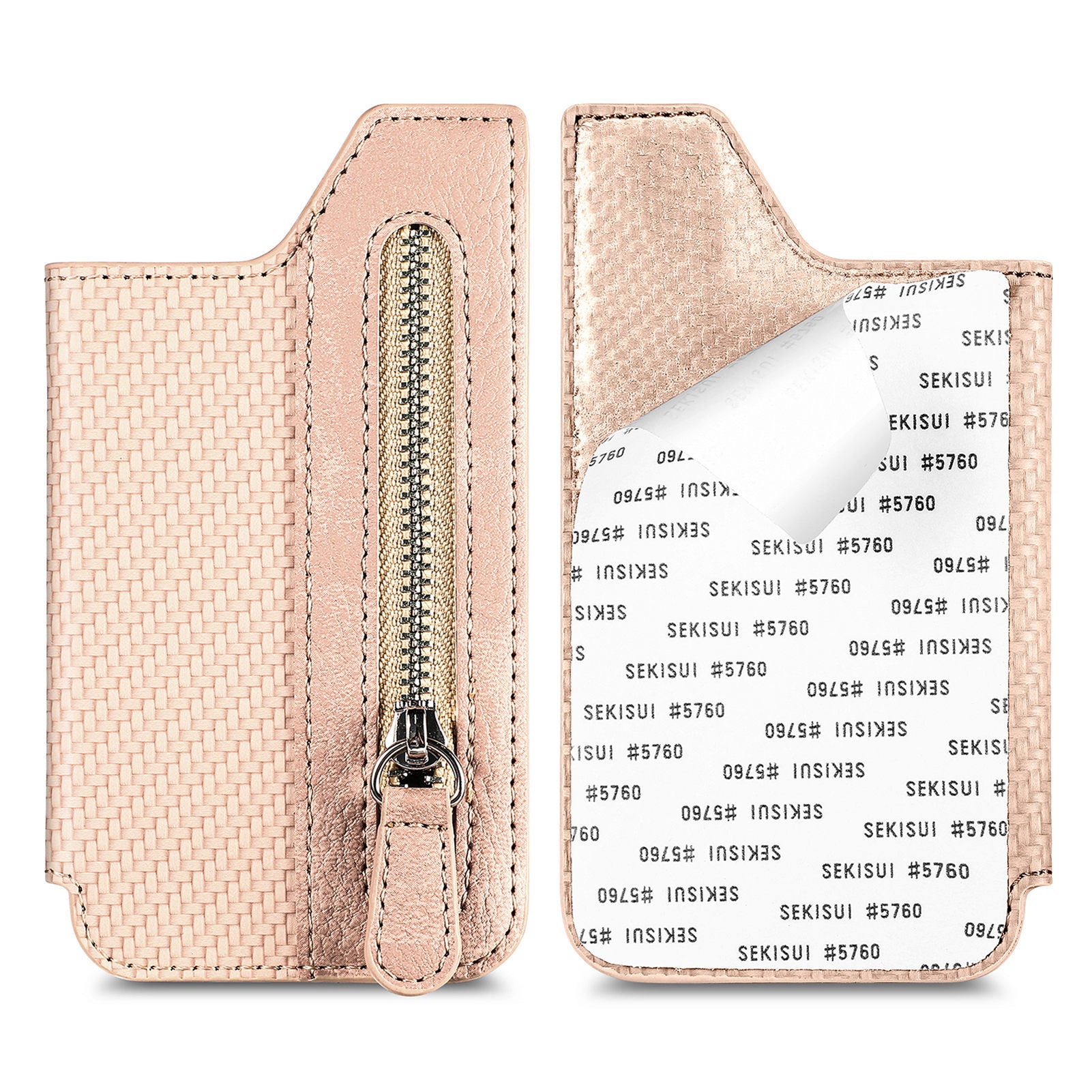 Card Holder Card Case Wallet Card Zipper Magnetic Snap Adhesive Portable Card Holder