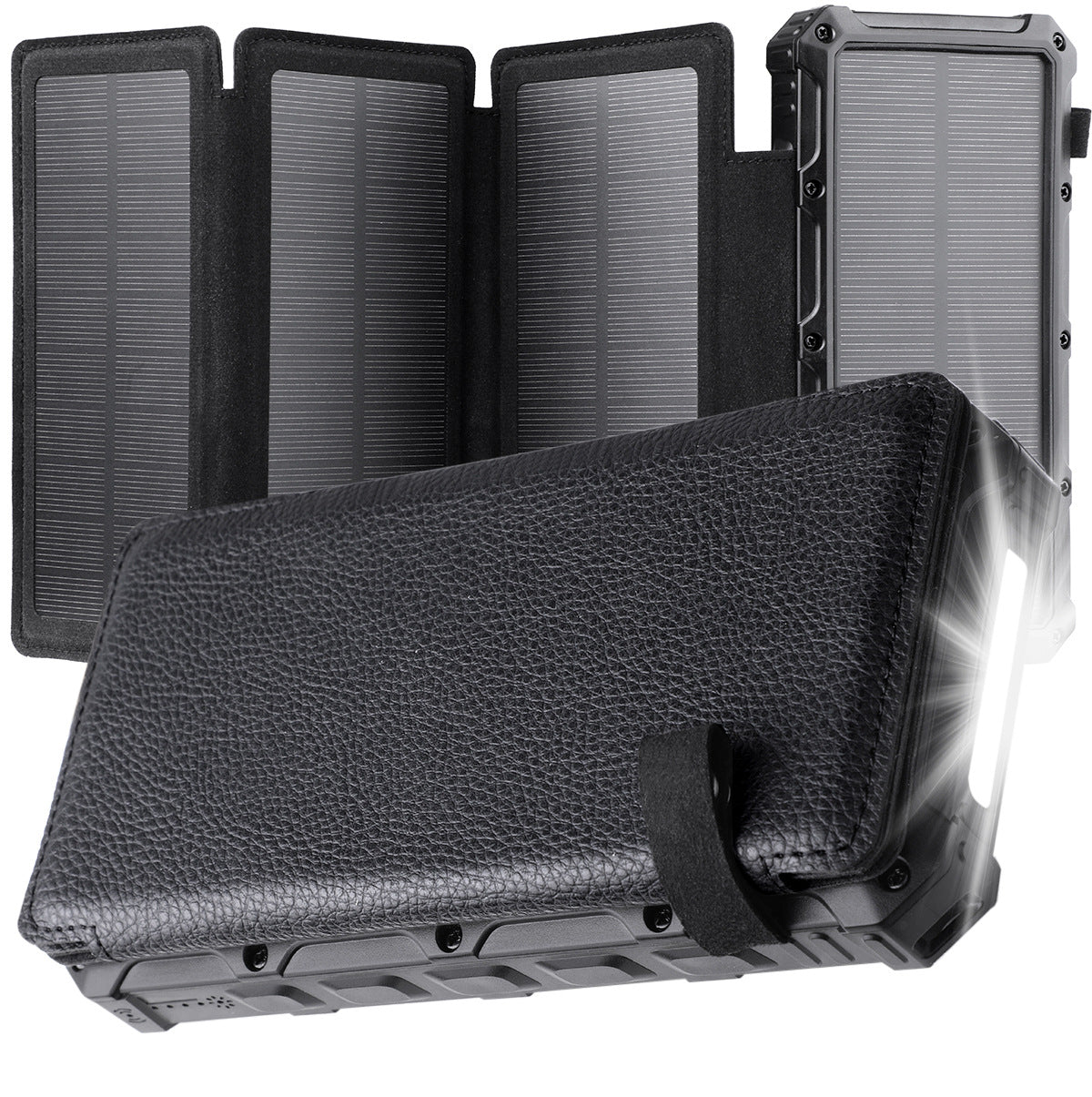 20,000mAh Foldable Solar-Powered Power Bank With Wireless Charging