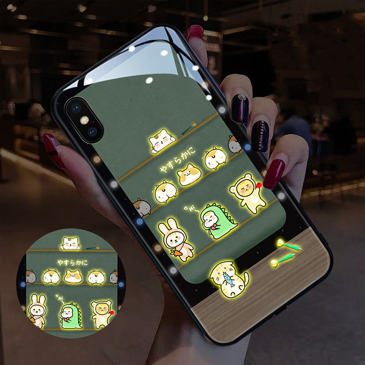 Compatible with Apple, Compatible with Apple , Cute Cartoon Girl Series Incoming Call LED Flashing Iphone12 Pro Max Phone Protective Case