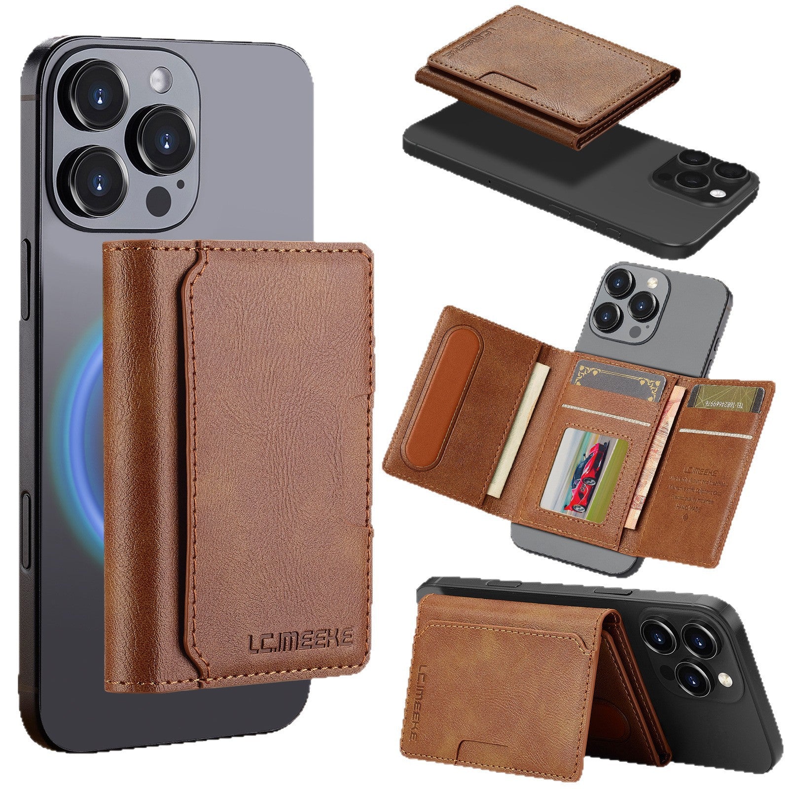 Compatible MagSafe Wallet Magnetic Card Holder