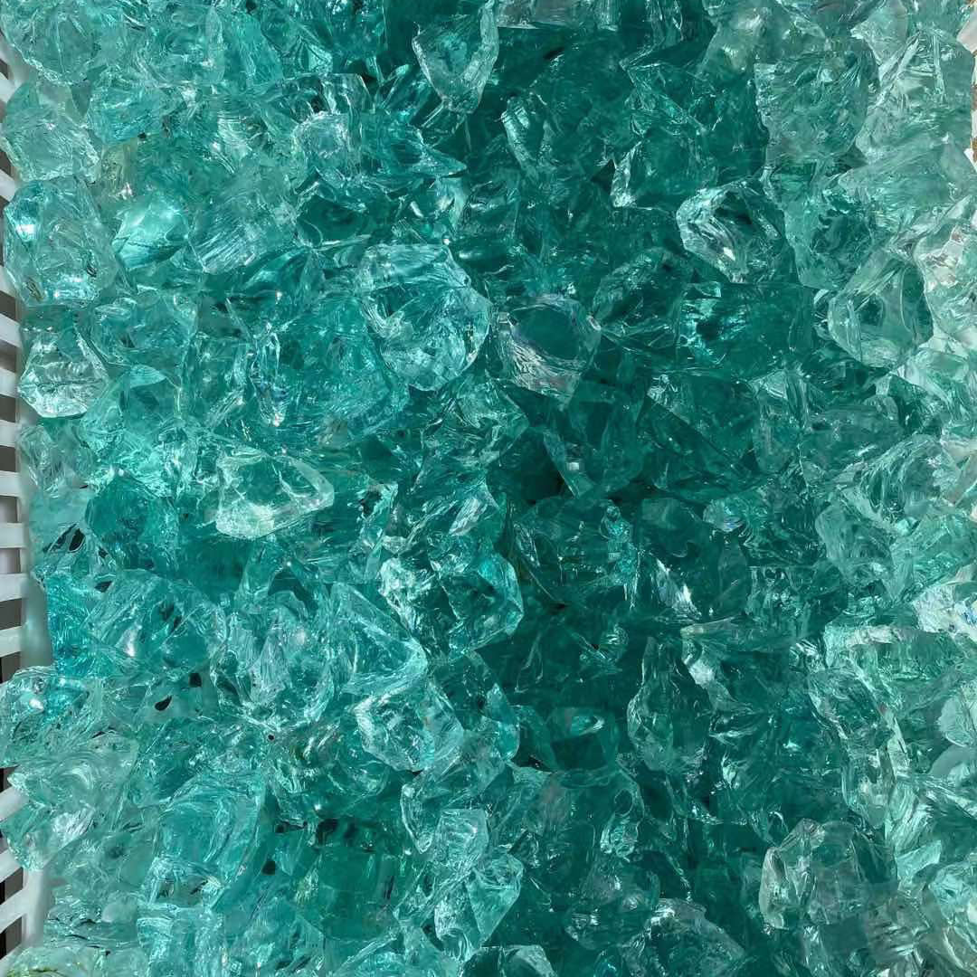 Light Blue Glass Crystal Stone Scenery