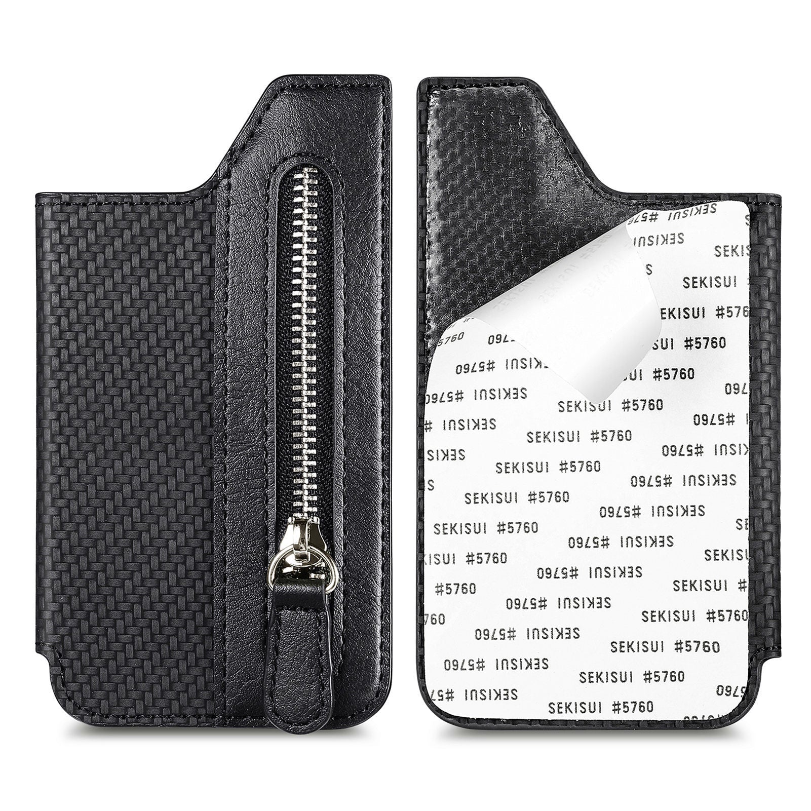 Card Holder Card Case Wallet Card Zipper Magnetic Snap Adhesive Portable Card Holder