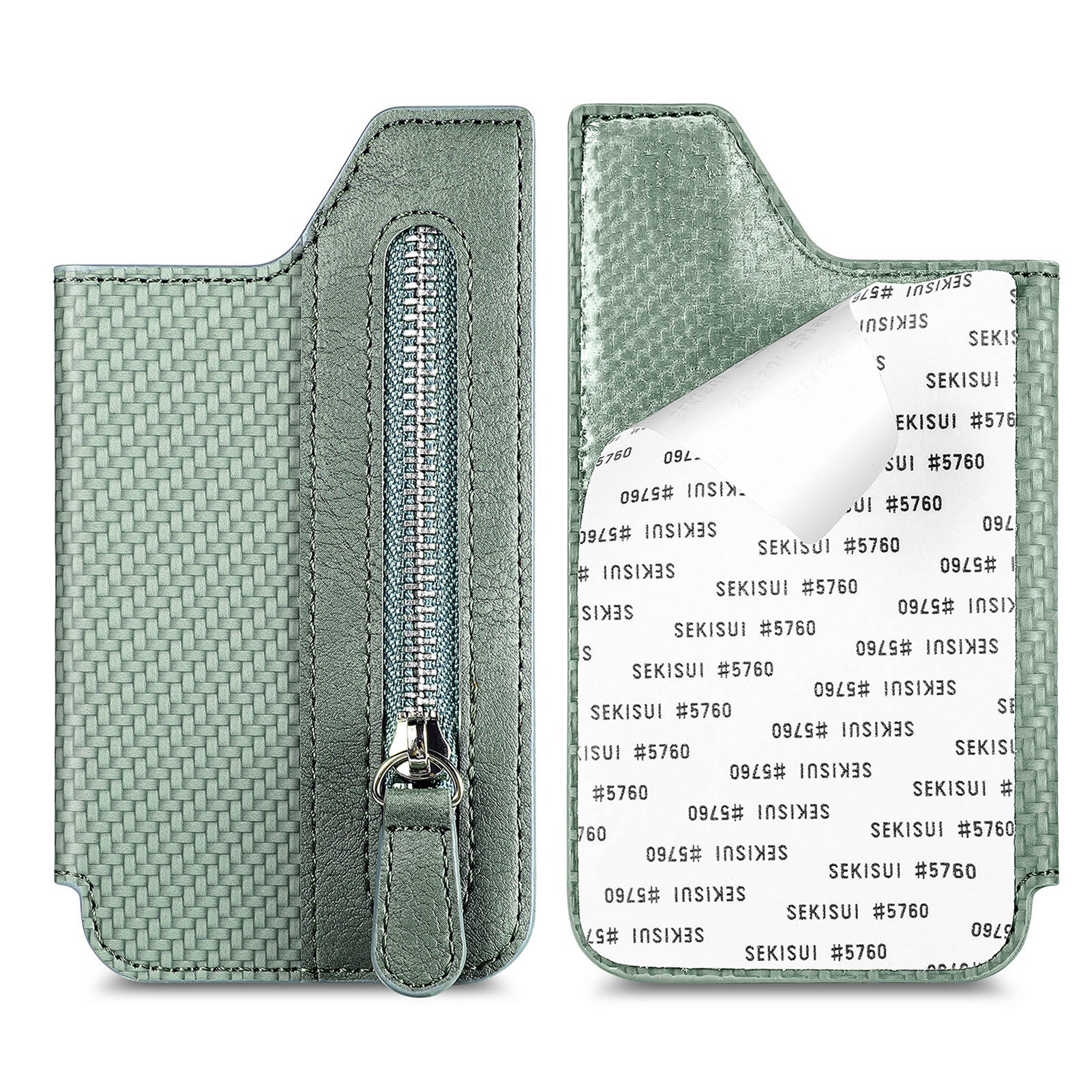 Card Holder Card Case Wallet Card Zipper Magnetic Snap Adhesive Portable Card Holder