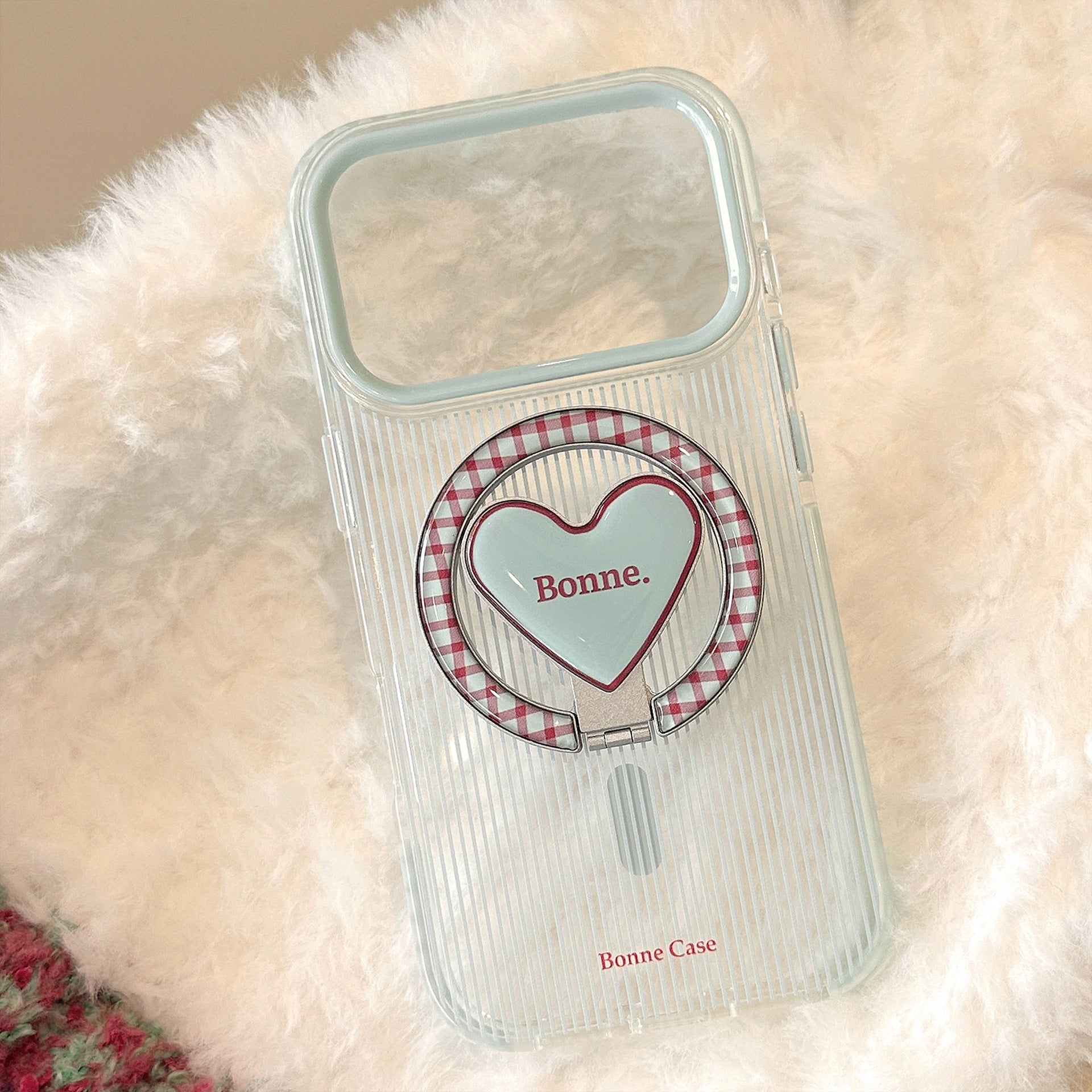 Blue And Red Striped Phone Case With A Magnetic Kickstand