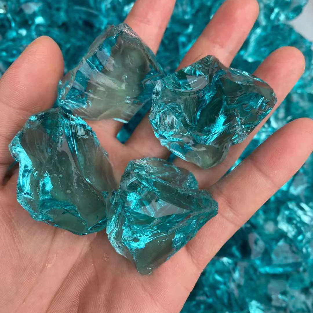 Light Blue Glass Crystal Stone Scenery