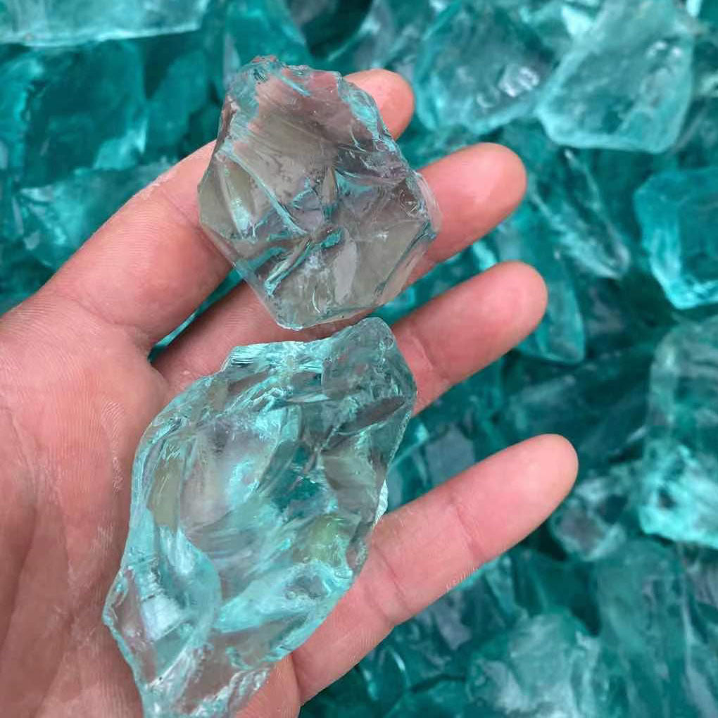 Light Blue Glass Crystal Stone Scenery