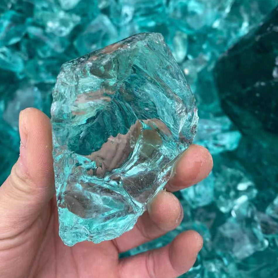 Light Blue Glass Crystal Stone Scenery