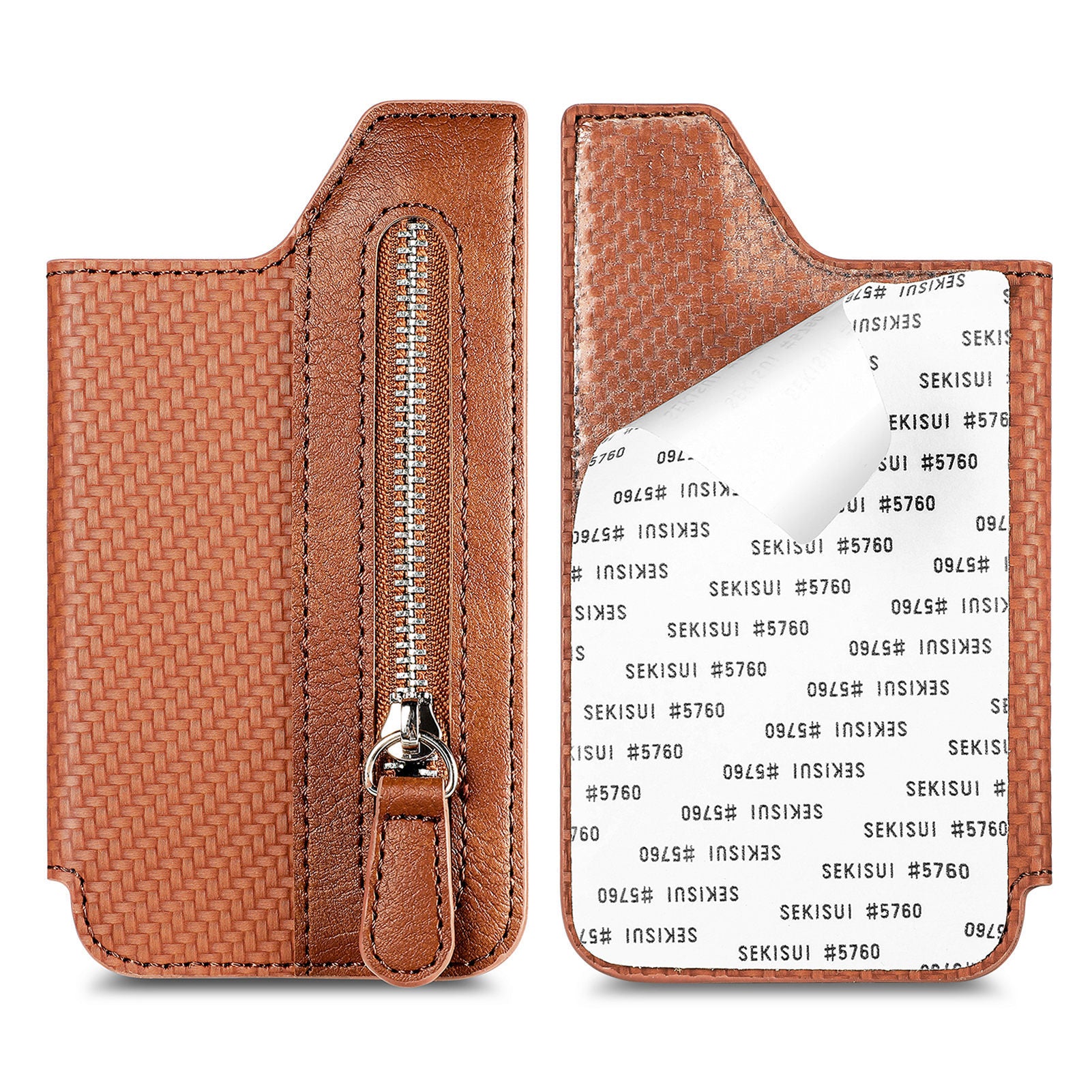 Card Holder Card Case Wallet Card Zipper Magnetic Snap Adhesive Portable Card Holder
